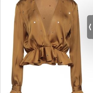 For Love and Lemons Long Sleeve Silk Blouse